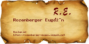 Rozenberger Eugén névjegykártya